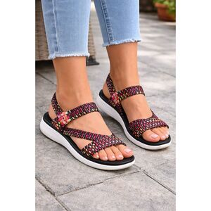 Women’s Skechers Memory Foam Braided Slip On Sandals Colorful Size 9